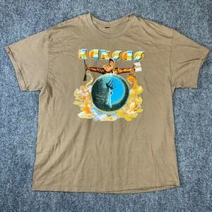 Kansas Band Point of Know Return Graphic T-Shirt Tan Classic Rock‎ Tee Mens XL